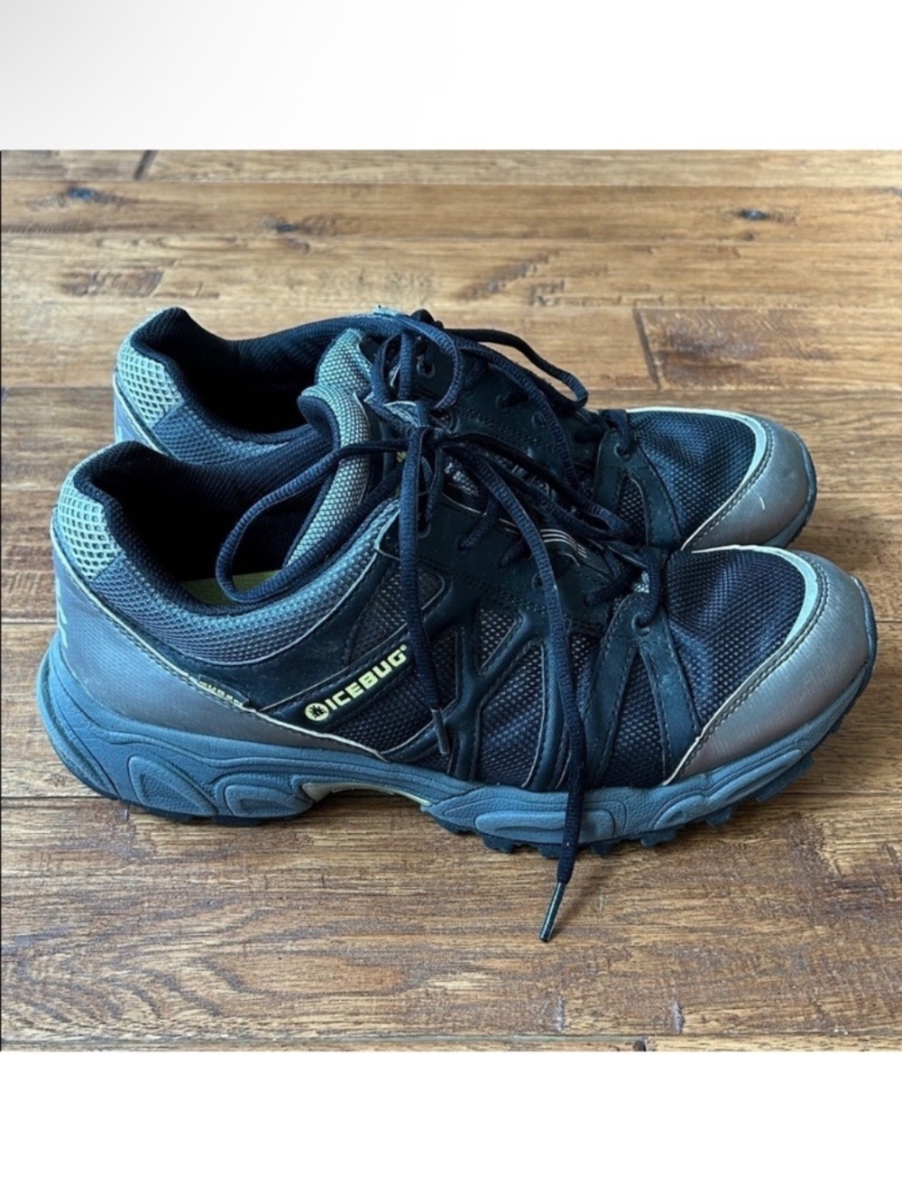 Icebug Attla BUGrip Studded Trail Running Hiking Shoes Black Gray Mens Size 11.5